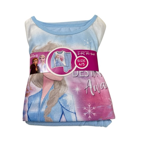 Disney Other - Disney Frozen Elsa Girls Flannel Pajama Set 2 Piece Size 4/5
